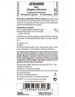 SOLGAR RAIZ JENGIBRE 100 CAPSULAS