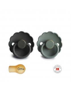 FRIGG PACK 2 CHUPETES LATEX DAISY GRAPHITE/ LILY PAD 0-6 MESES
