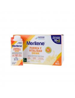 MERITENE FUERZA Y VITALIDAD DRINK PACK VAINILLA 10+2 180 ML