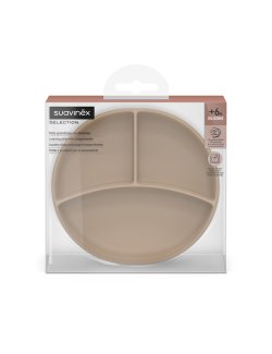 SUAVINEX SELECTION PLATO CON DIVISIONES SILICONA + 4 MESES COLOUR ESSENCE BEIGE