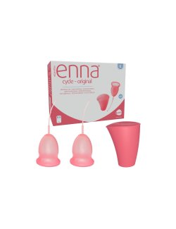 ENNA CYCLE ORIGINAL COPA MENSTRUAL 2 UNIDADES TALLA L + ESTERILIZADOR