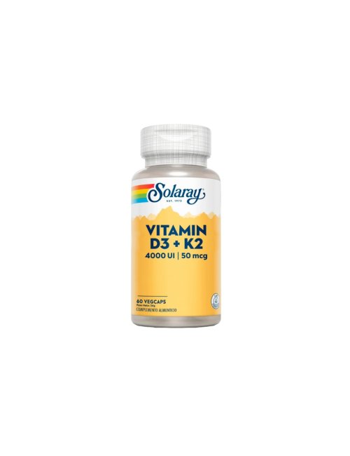 SOLARAY VITAMIN D3+K2 60 VEGCAPS