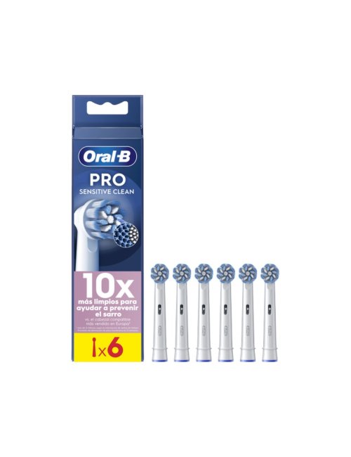 ORAL B RECAMBIO CEPILLO ELÉCTRICO SENSITIVE CLEAN 6 UDS