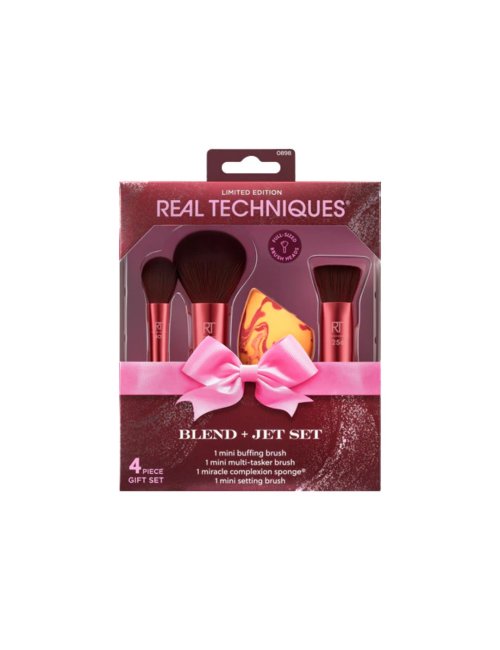 REAL TECHNIQUES XMAS SET BLEND + JET SET PACK 4 PIECE