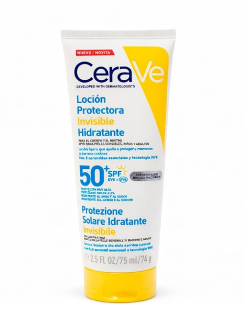 CERAVE LOCIÓN PROTECTORA INVISIBLE HIDRATANTE SPF50+ 75ML