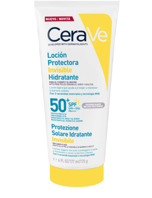 CERAVE LOCIÓN PROTECTORA INVISIBLE HIDRATANTE 50SPF+...