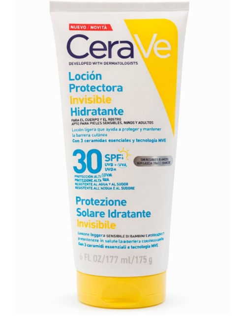 CERAVE LOCIÓN PROTECTORA INVISIBLE HIDRATANTE SPF30...